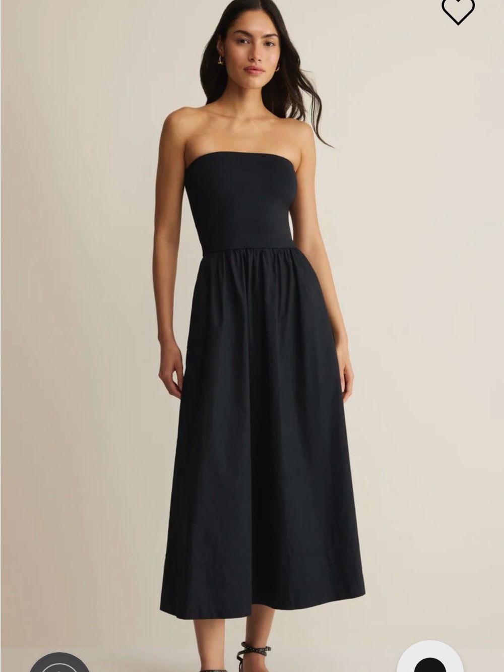 Z Supply Strapless Black Midi Sundress